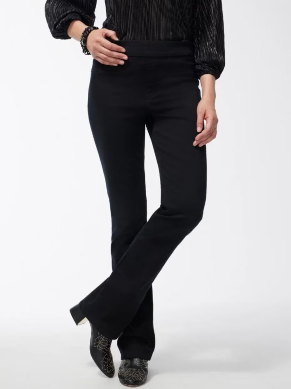 Chico's Black Pull-on Bootcut Jeggings 2.5T (14T)